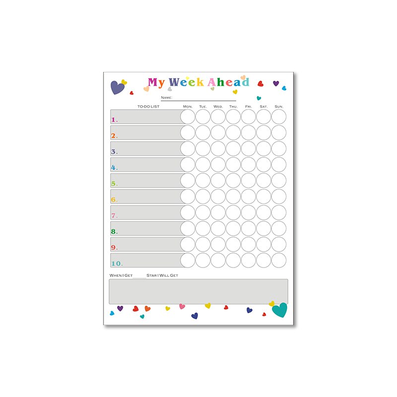 Removable Whiteboard Fridge Sticker Weekly Planner Magnetic Dry Wipe Calendar Schedule Kids Reward chart School Home Stationery: 4030ZLB07