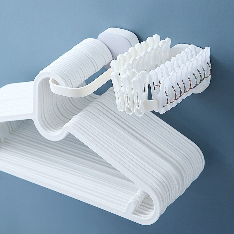 Multifunctional Foldable Perforation-free Wall-mounted Hanger Storage Organizer Balcony Hook To Hang Hanger Clip
