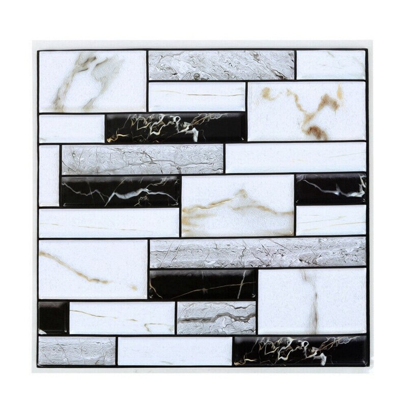 10 Pcs Wall Tile Sticker Home Bathroom Kitchen Brick 3D Wall Decor Stickers Tile Art Backsplash Wall Decoration 30X30cm