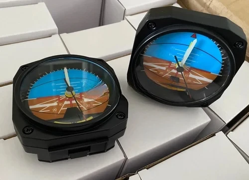 Aviation aviation clock, aircraft instrument clock, aviation simulation instrument alarm clock, simulation aircraft instrument: black