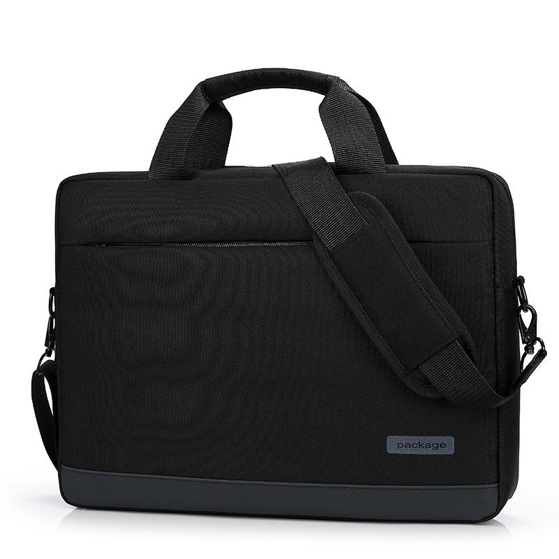 Men Briefcase 15.6 inch Mens bag Stylish Waterproof Laptop Bag Men's woman Shoulder Bag office bags for men maletin hombre: Black