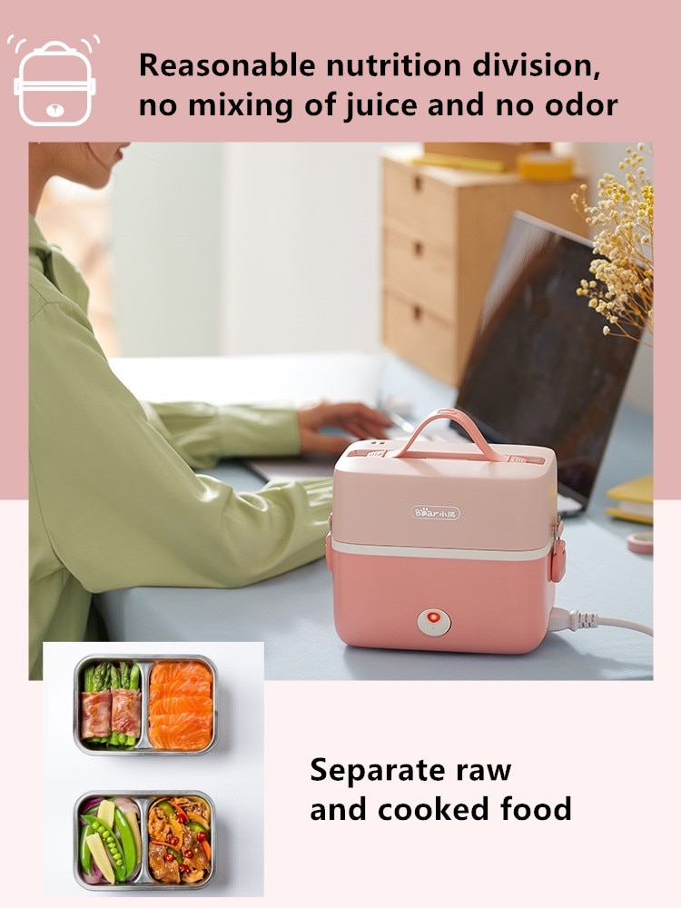 220v Electric Heating Box Portable Multi Cooker 1.2L Mini Electric Rice Cooker 2 Layers