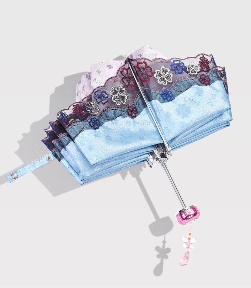 Parapluie pliable en dentelle pour femme, motif magnifique fille, Portable, léger, à la , pour enfants