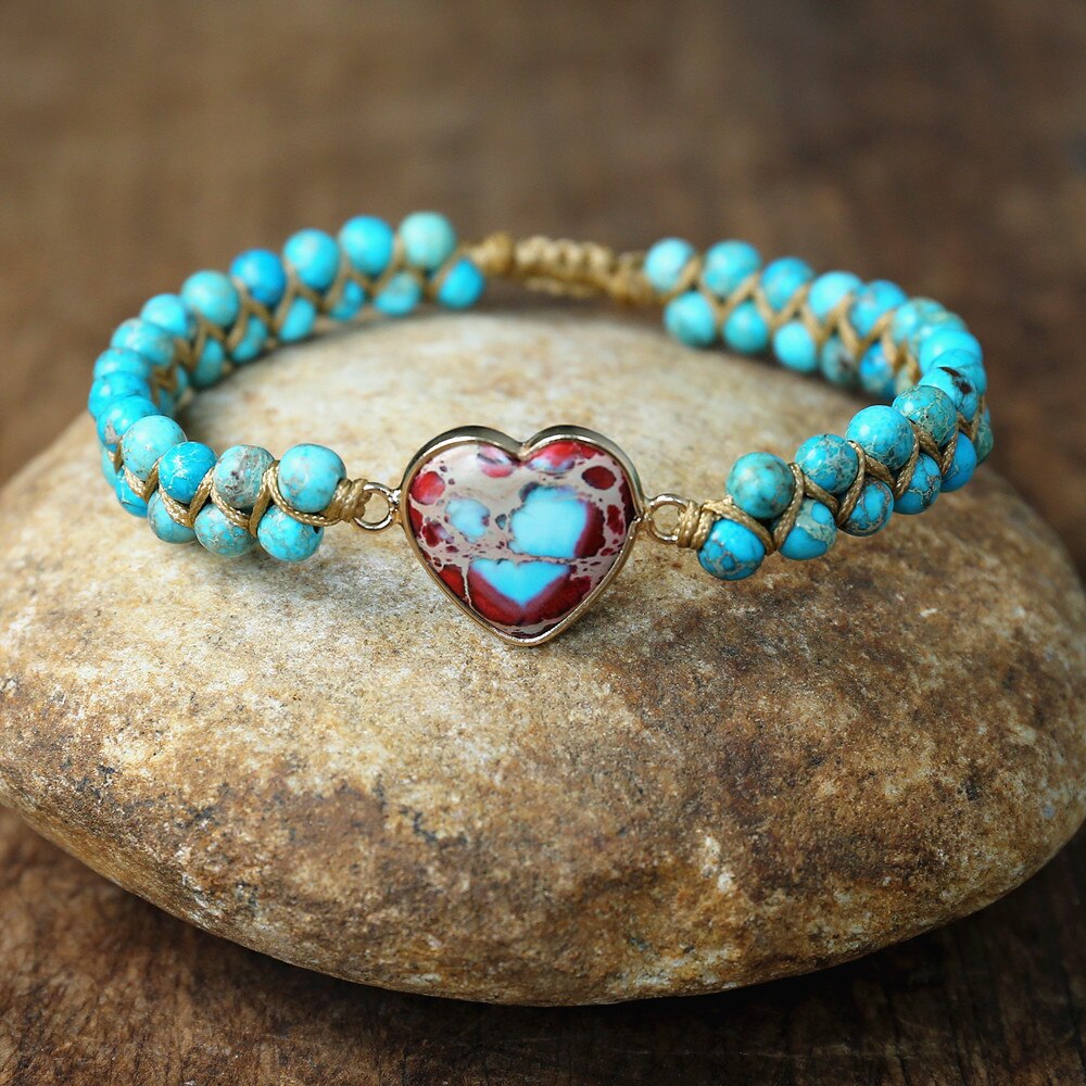 À la main En Forme De Coeur Bracelets Porte-Bonheur Femmes Bohême Yoga Chaîne Bracelets Tressés Amant Bracelet Femme Bijoux Directe