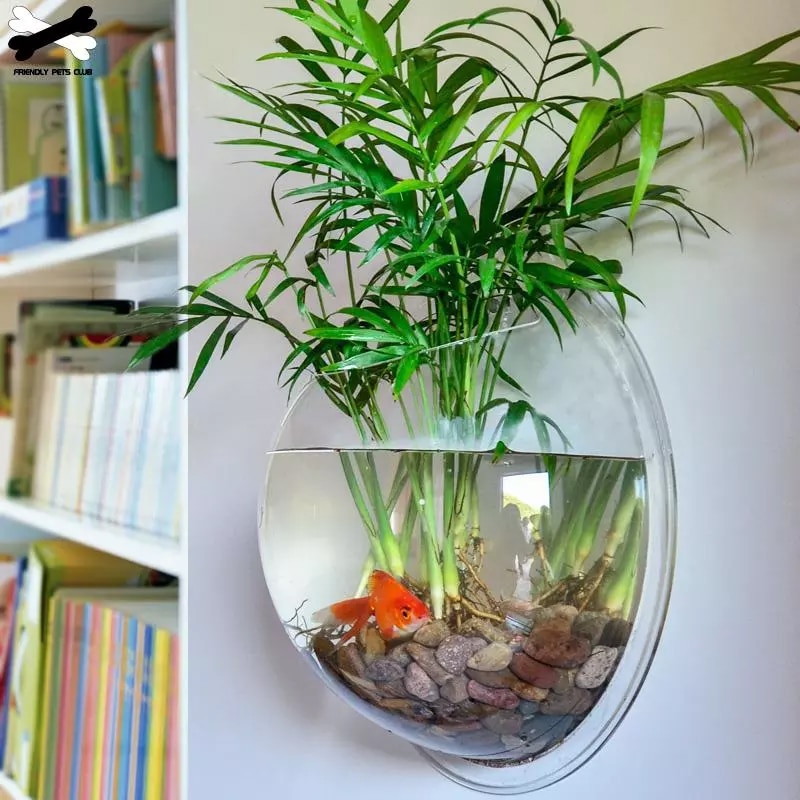 Mount Aquarium Muur-Opknoping Vis Kom Decoratie Planter Dierbenodigdheden Acryl Aquarium