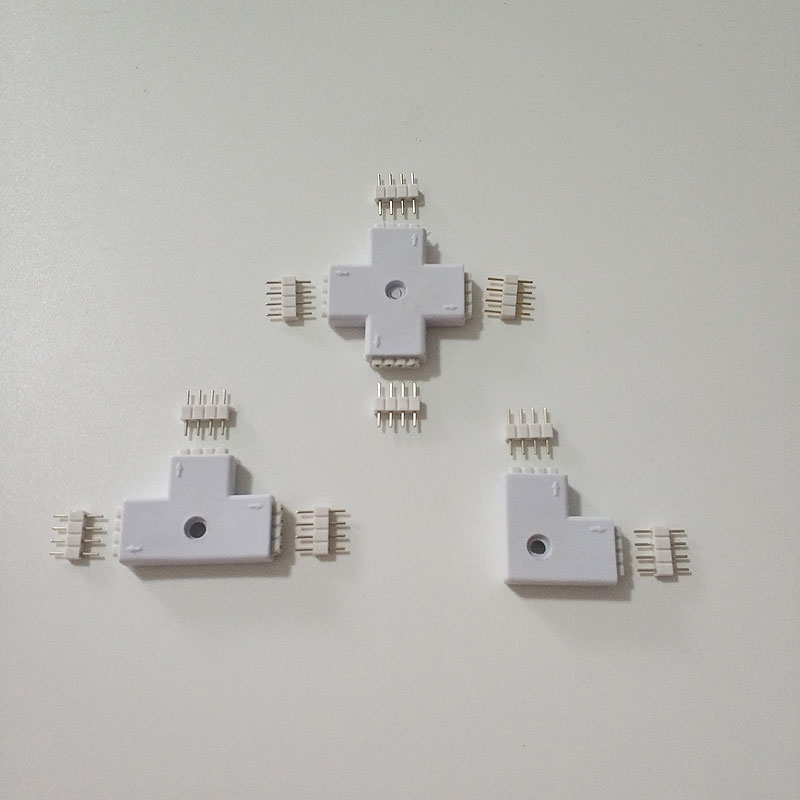 4Pin 5Pin Led Connector Met Naalden L X T Shape Corner Aansluiting Voor Rgb Rgbw Led Strip Licht