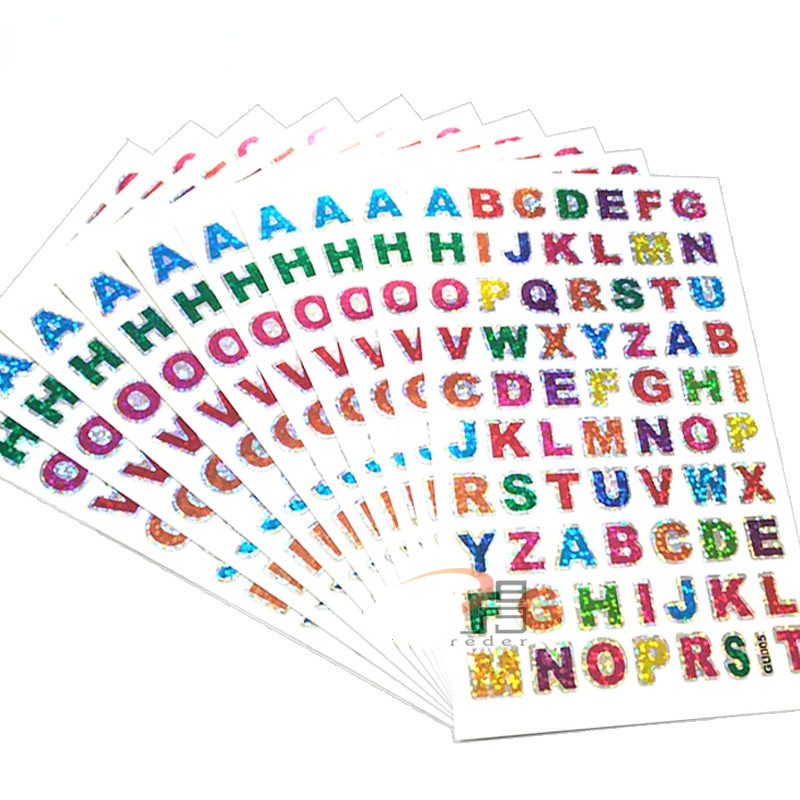 10 Sheets Glitter Letter Stickers Self-Adhesive Alphabet Stickers for Scrapbooking or Embellishment Alphabet Letters Name Card