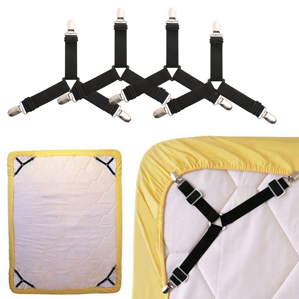 4pcs Gesp Elastische Band Vel Fixer Houder voor lakens Non Slip Sheet Fixer Houder Beddengoed Artikel Accessoire