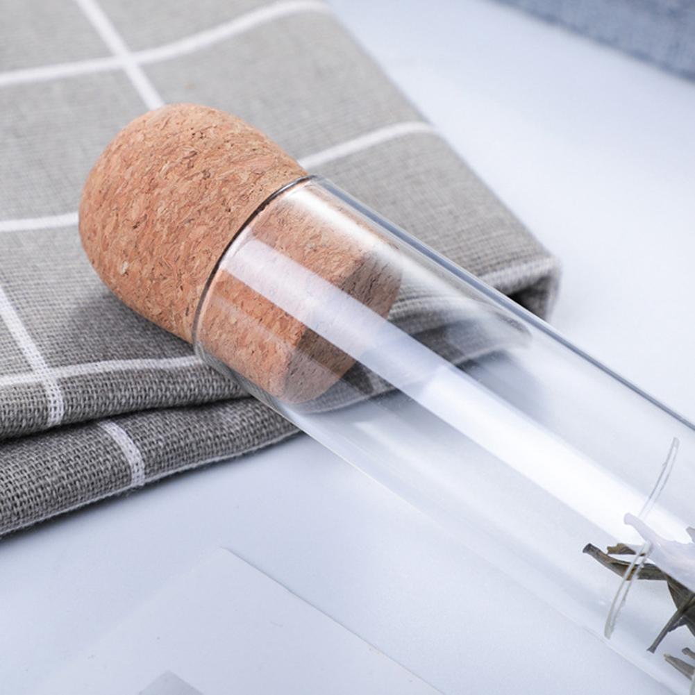 1pc kork glasflaske gennemsigtig te si mini tom flaske te infusionsrør brygning reagensglas til hjemmefest kontor