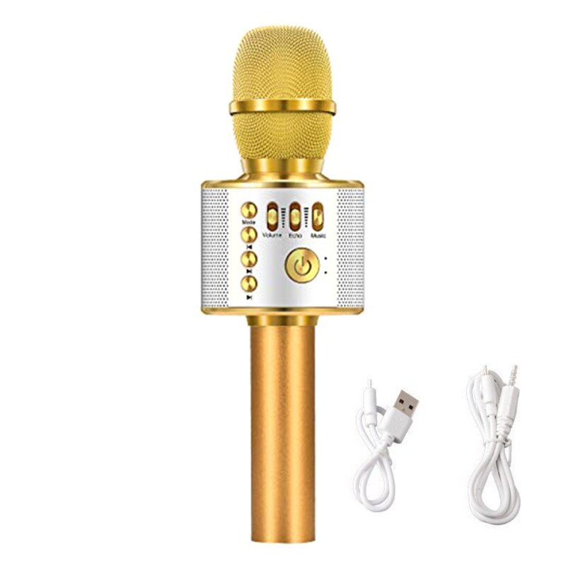 Wireless Handheld Microphone Protable Mic Speaker USB Bluetooth Karaoke Player R3ME: GD