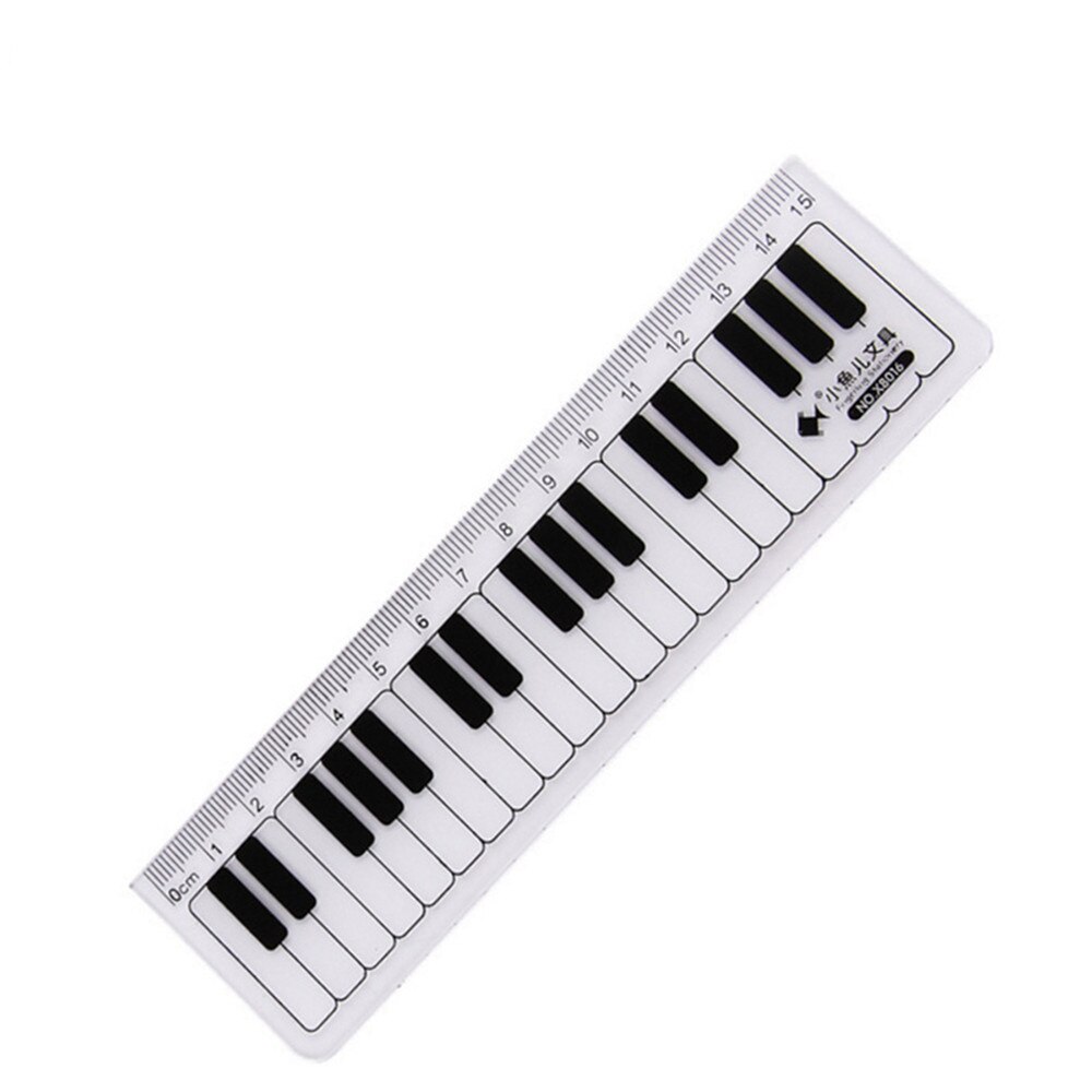 Règles droites Piano en plastique Transparent 15cm, Notes de musique noires et blanches, règle de mesure pour dessin, outils de papeterie pour étudiants 1 pièce