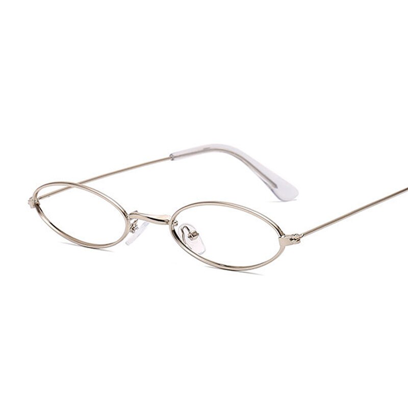 Gafas con montura dorada de aleación pequeña para hombre y mujer, lentes ópticas Retro clásicas, transparentes