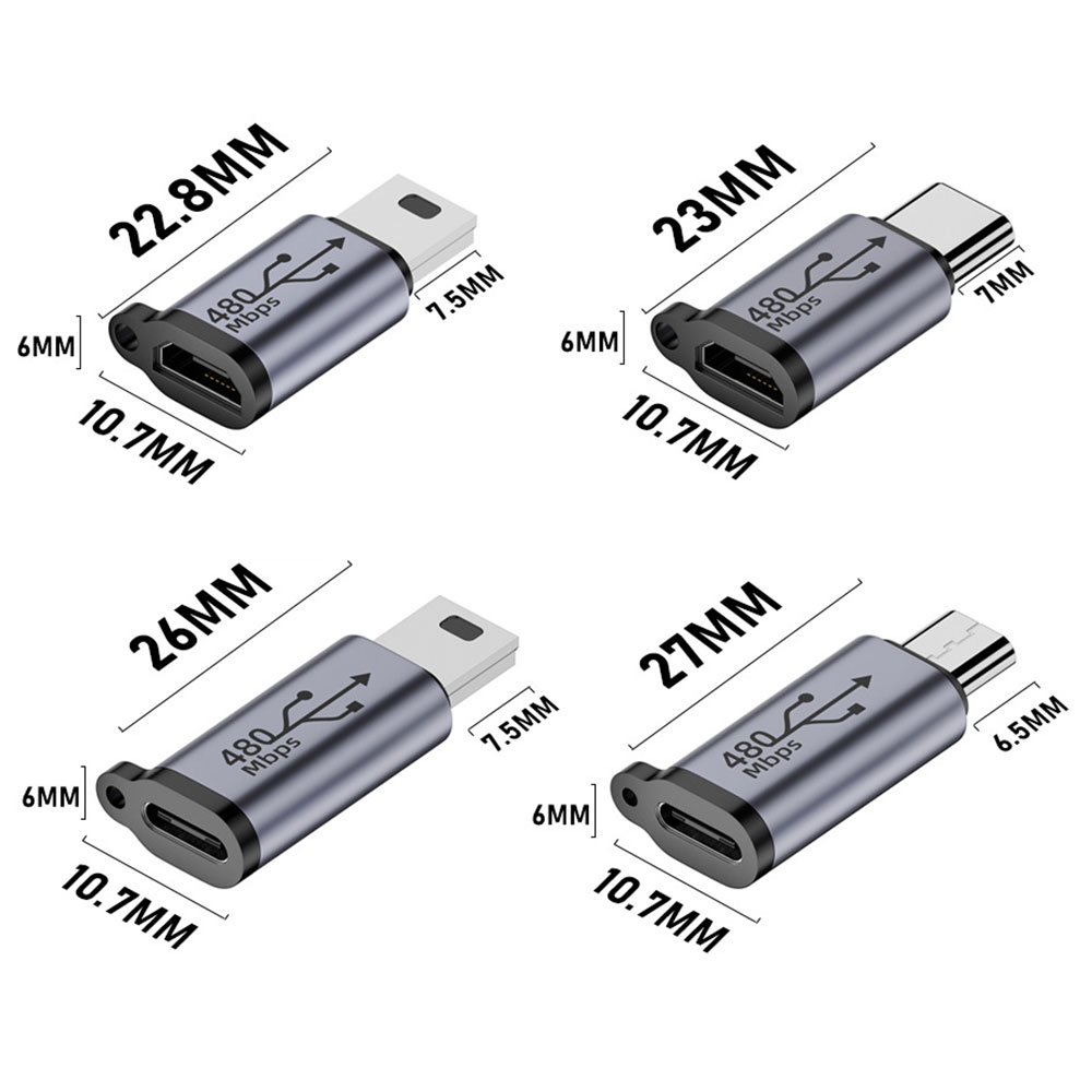 JCD 2pcs USB Type C to Mini USB Adapter Micro USB ... – Grandado