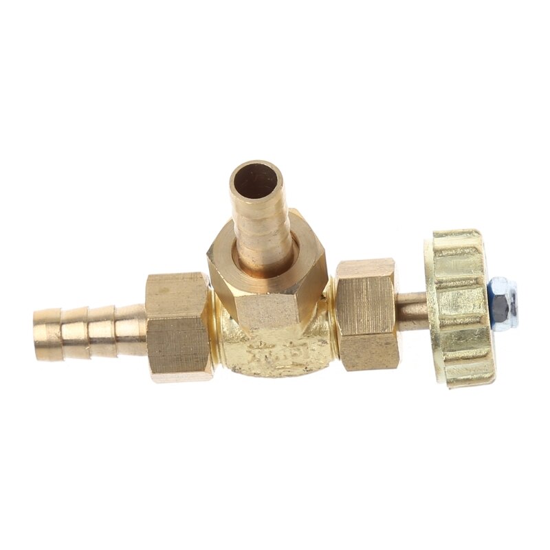 Elbow Brass Needle Valve 8mm Propane Butane Gas Adjuster Barbed Spigots 1 Mpa