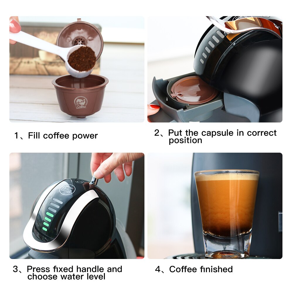 Icafilas-filtro de cápsula de café con Crema para Dolce Gusto, cestas reutilizables rellenables para taza de café, actualización de 3. ª para cafetera Dolce Gusto