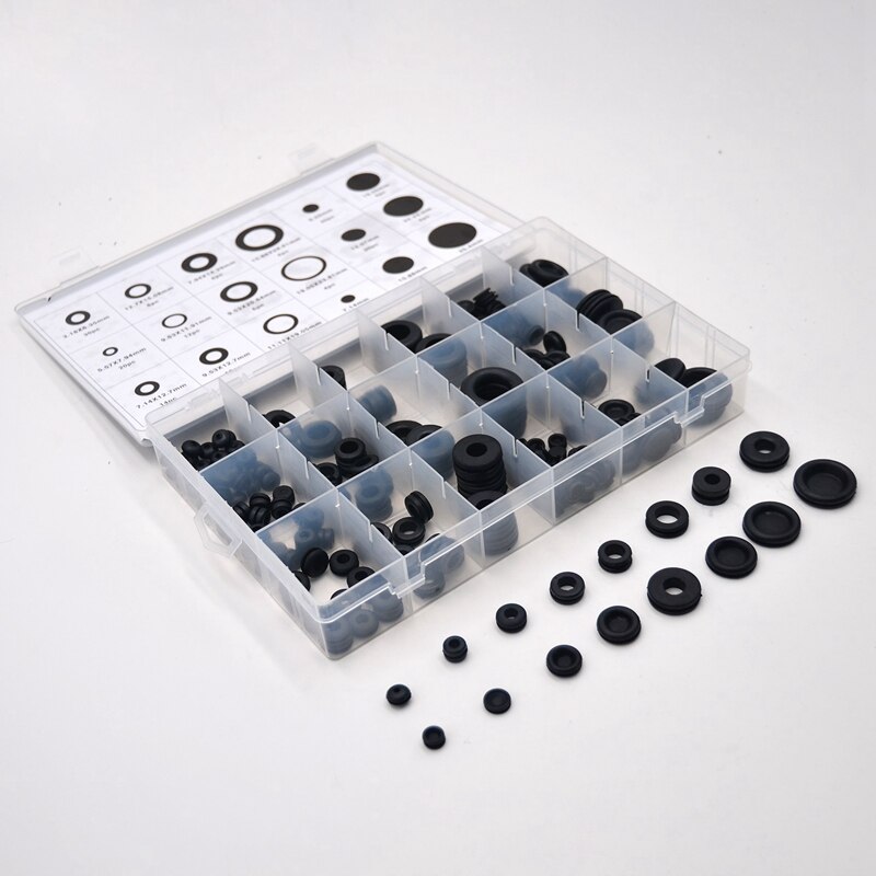 250Pcs Rubber Grommet Firewall Hole Plug Set Electrical Wire Gasket Assortment
