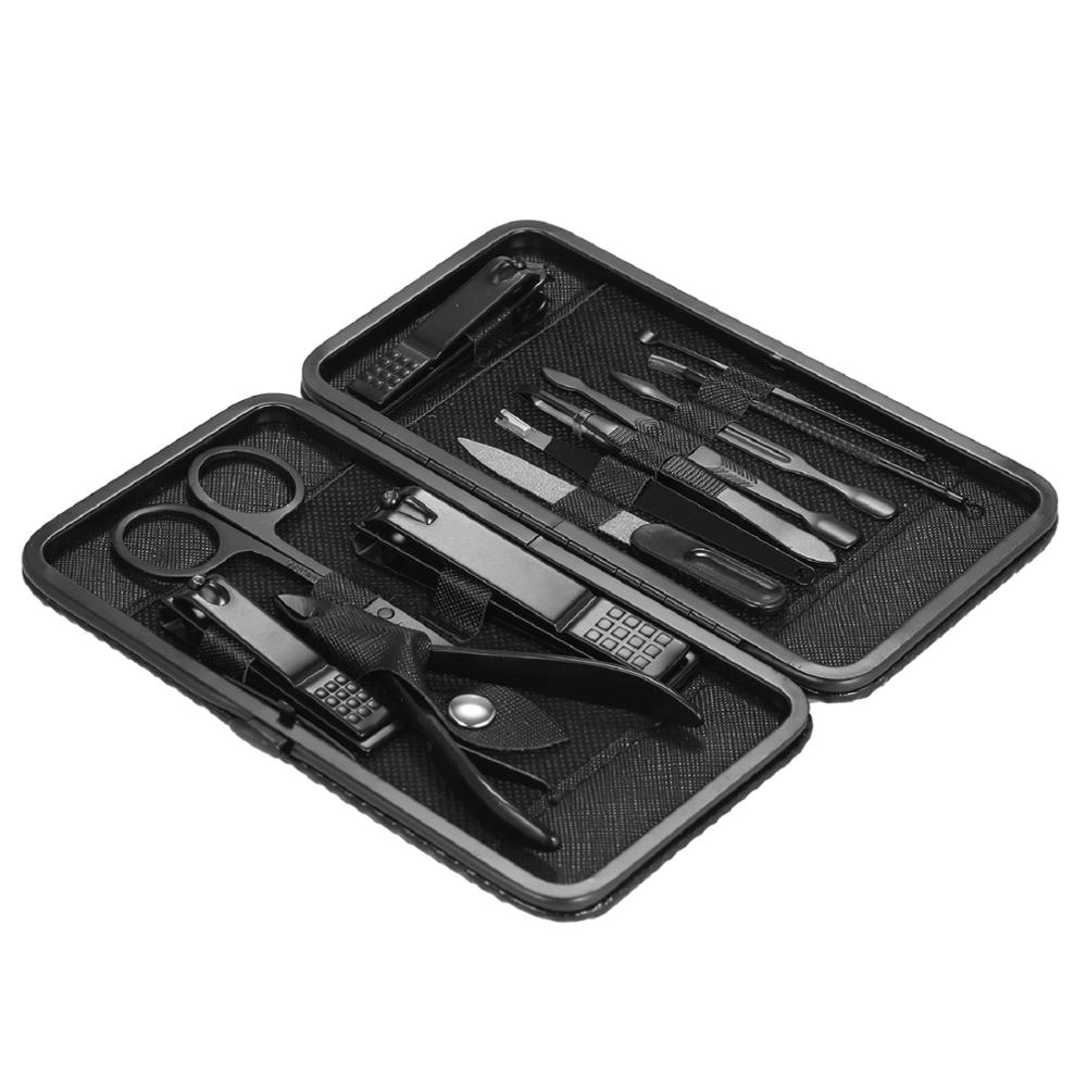 12-Piece Matte Steel Manicure Implement Set Portable Pedicure Tool Kit Fingernail Toenail Scissors Hand Foot Nail Clippers Nail