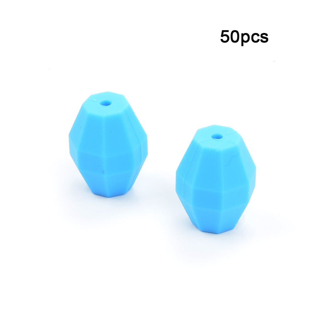 LOFCA perles de dentition en chêne | Perles de forme géométrique en Silicone, de alimentaire sans BPA pour bébé, chaîne à mâcher, diy: Deep sky blue