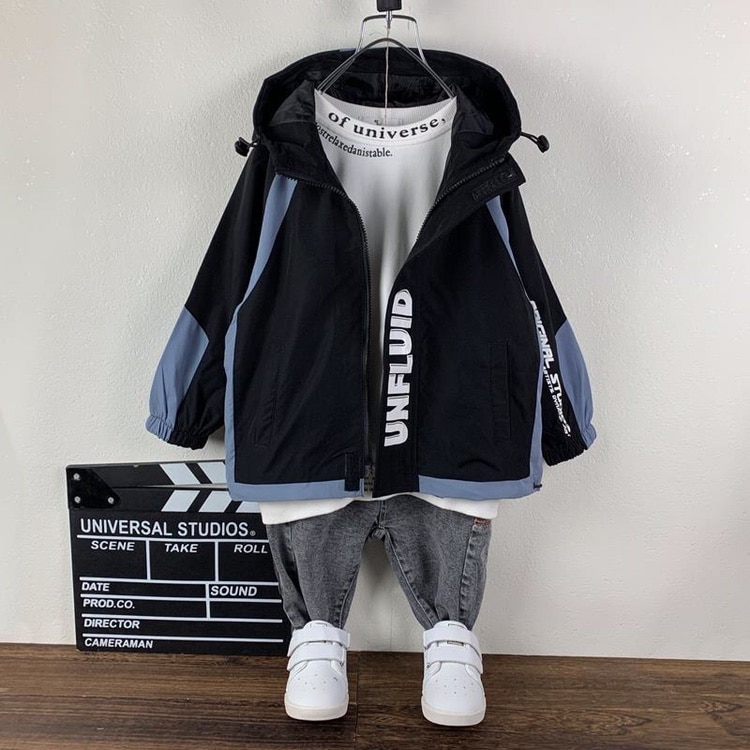 Boys Trench Coat Long Sleeve Cardigan Windproof Kids Jacket Teens Casual Jackets Coats Big Boy Lined Outerwear Polyester Hooded