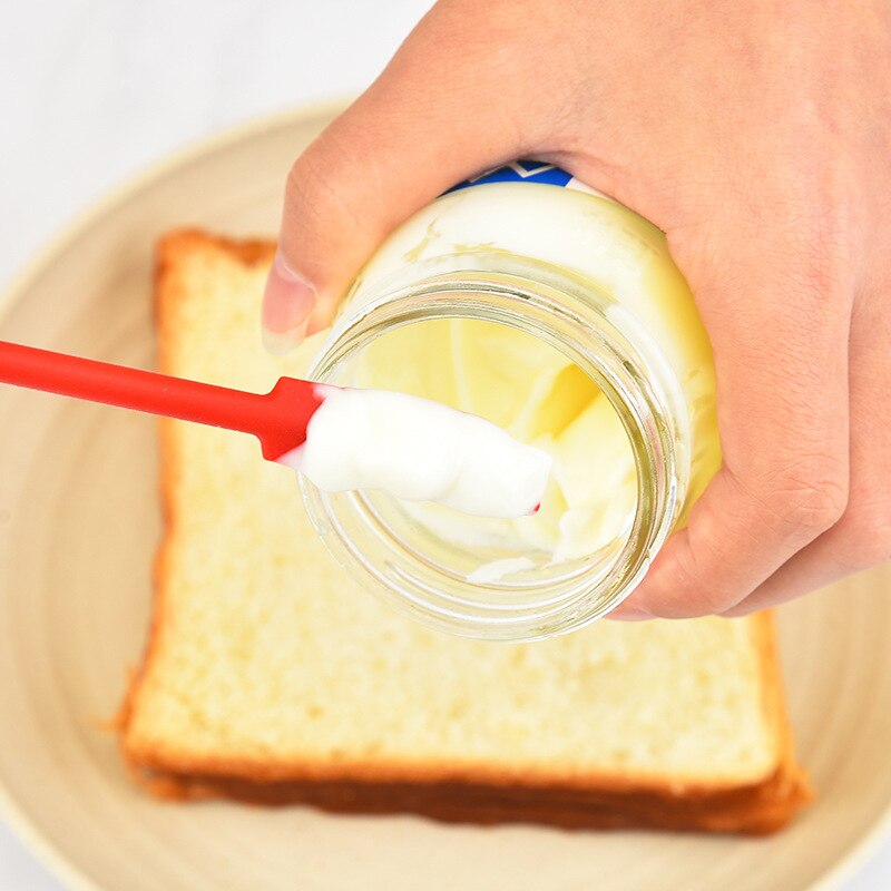 Mini spatule à pointe grattoir pour bouteille de maquillage, pour gâteau au beurre, Surface lisse, outil de cuisson, cuillère à mélanger le miel, 1 pièce