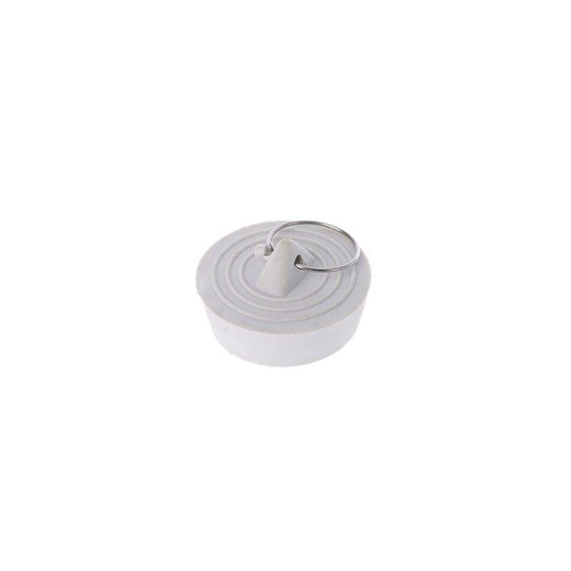 Gummi vask drænproppestop med hængende ring til badekar køkken badeværelse: 3.8 x 3.4 x 1.2cm