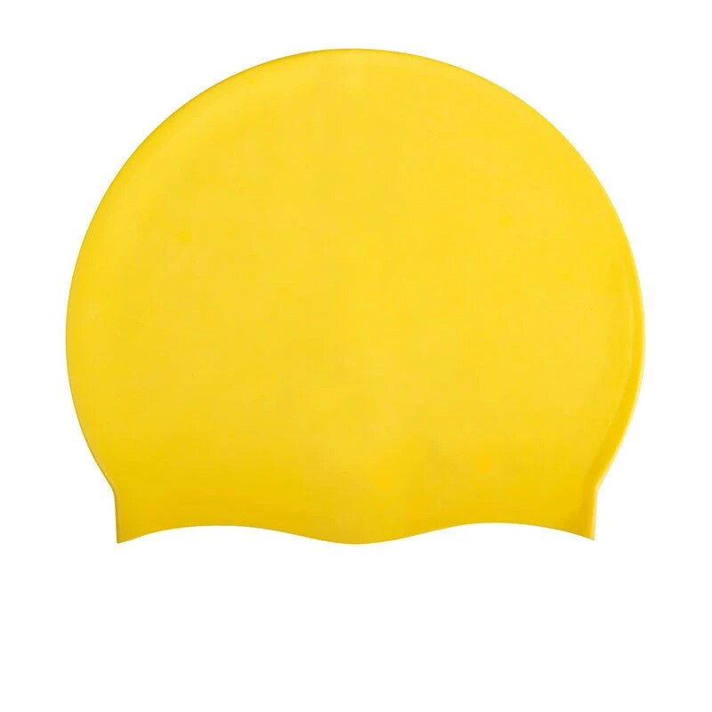 Badekappe, Silikon, wasserdicht, für Männer, Frauen, Erwachsene, freundlicher, langes Haar, Poolkappen, Tauchen, Schwimmausrügestochen, elastische Kappen: Gelb