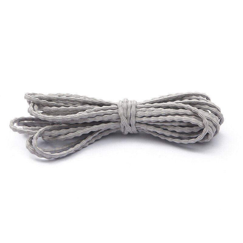 Banda de goma elástica multicolor de 3mm de 5 metros, línea de goma elástica, accesorios de costura para joyería DIY, banda de goma muy elástica gruesa: Gray
