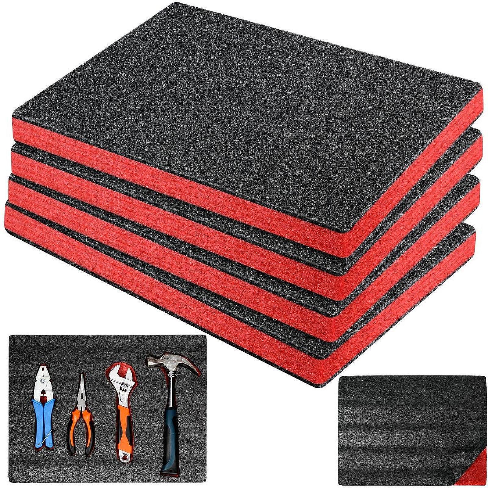 4 Pcs Tool Box Foam Inserts Reusable Epe Foam Toolbox DIY Crafts Padding Tool Box Liner for Storage Tabletop Miniatures Tools