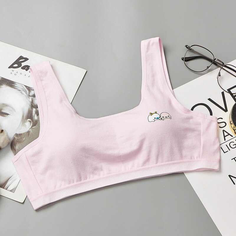 Child Sports Bra Kids Thin Cup Young Girl Bra Cotton Intimates Girls Lingerie Underwear Teenage Bra For Children: pink