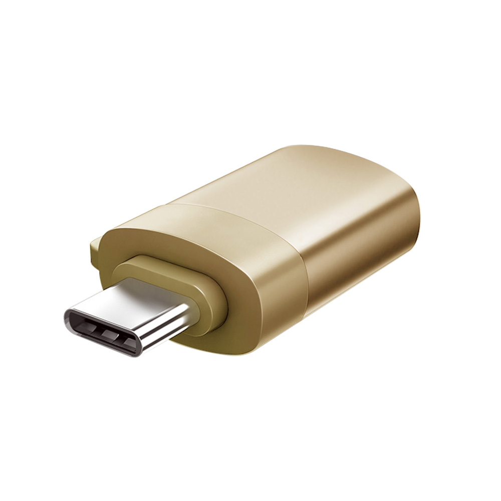 OTG type-c usb c adapter micro type c usb-c usb 3.0 Charge Data Converter for samsung galaxy s8 s9 note 8 a5 one plus usbc: Gold