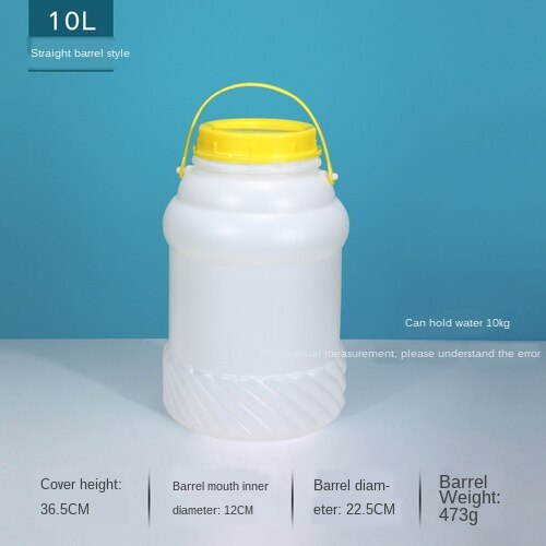 Seau en plastique translucide avec poignée et couvercle, conteneur de stockage des aliments, de l'eau et des céréales, organisateur de cuisine domestique wj51953: 10L-B1