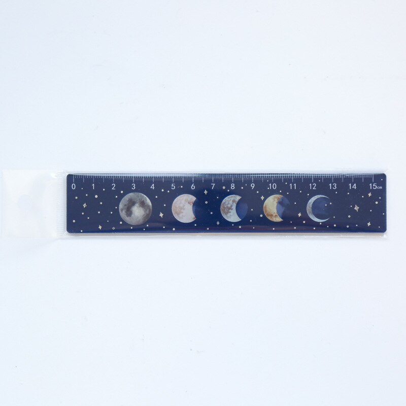 Regla recta acrílica de galaxia de vía lechosa, herramientas de manualidades de dibujo para álbum de recortes, suministros de oficina, coreano, 15cm, INS Style