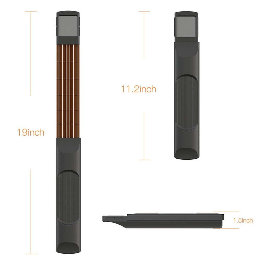 Pocket gitarr trä + plast bärbar med skärm display finger träningsapparat tåg övningsverktyg för nybörjare