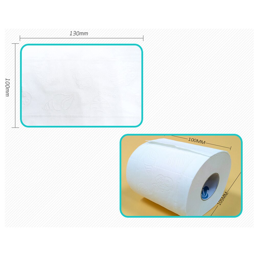 10 rollos de papel higiénico patrón de papel 4 capas papel puro rollo papel baño protección del medio ambiente bebé limpieza papel