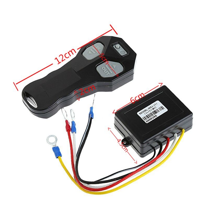 12v lier draadloze afstandsbediening lier + ontvanger kit schakelaar 100ft dc12v voor jeep auto vrachtwagen atv suv utv waarschuwing 433 mhz