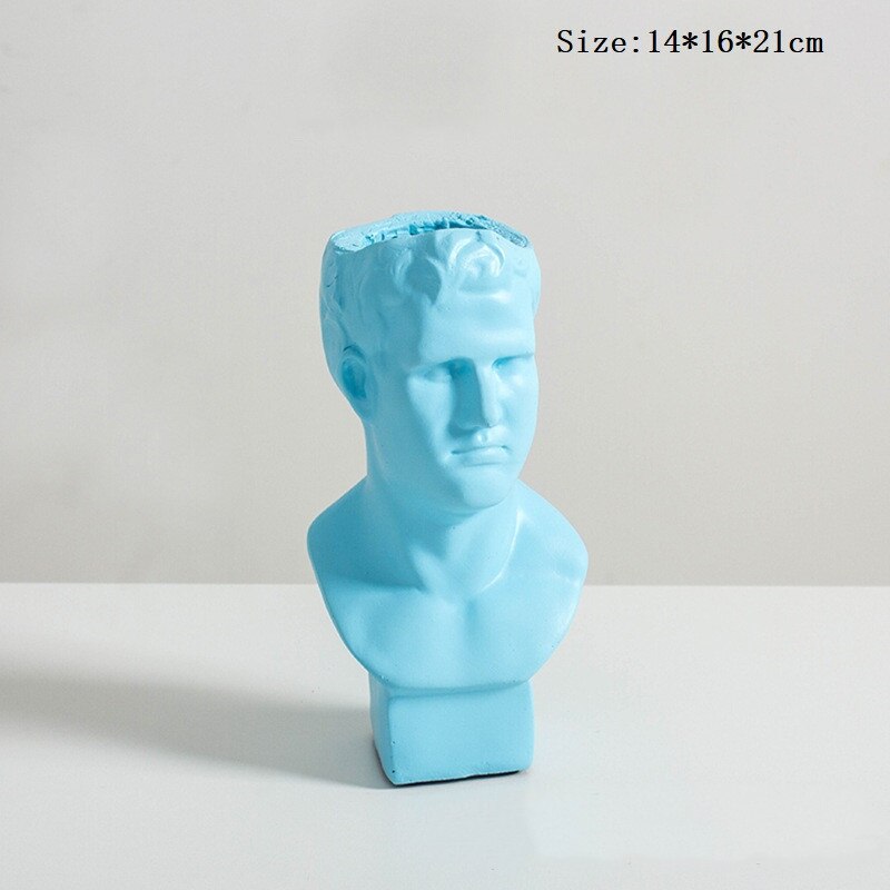 Nordisk venus staty skulpturer blomkruka david figur gipsväxt torkade blommor kruka hantverk skissa vardagsrum dekoration: Brewster (blå)