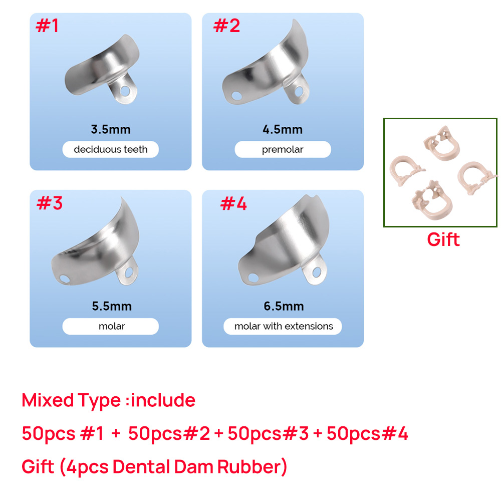 50 Uds bandas de matriz Dental matrices metálicas contorneadas seccionales para reemplazo de dientes Material de odontología: Verde