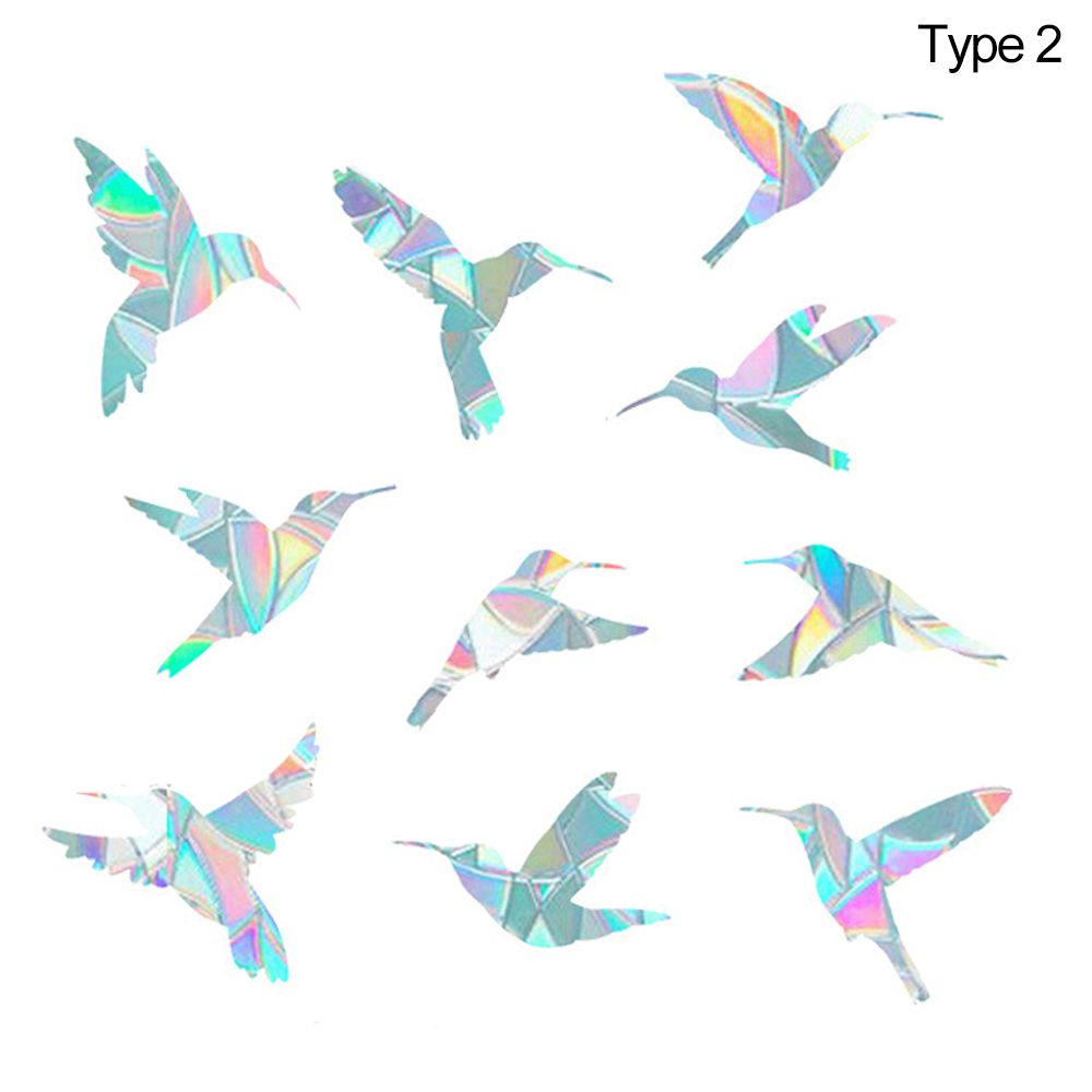Autocollants statiques prisme arc-en-ciel pour fenêtre, colibri, fleur, plume, alerte d&#39;arrêt, Anti-Collision, prévention des chocs, décoration de maison en verre: type 2