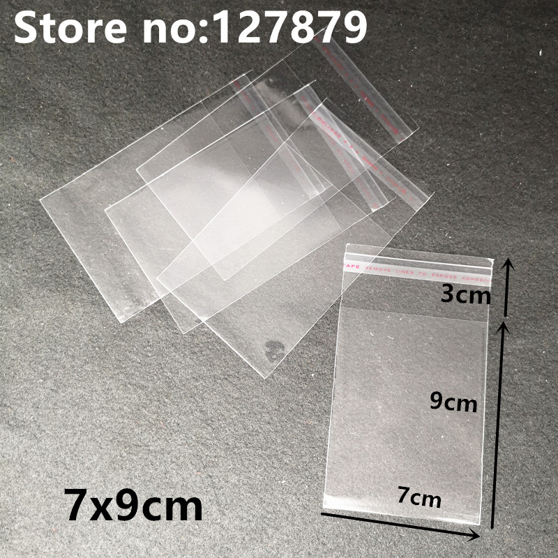 6 größen Klar Self-adhesive Cello Cellophan Bag Selbst Dicht Kunststoff Taschen Süßigkeiten Verpackung Wiederverschließbaren Cookie Verpackung Bag Pouch: 7x9cm