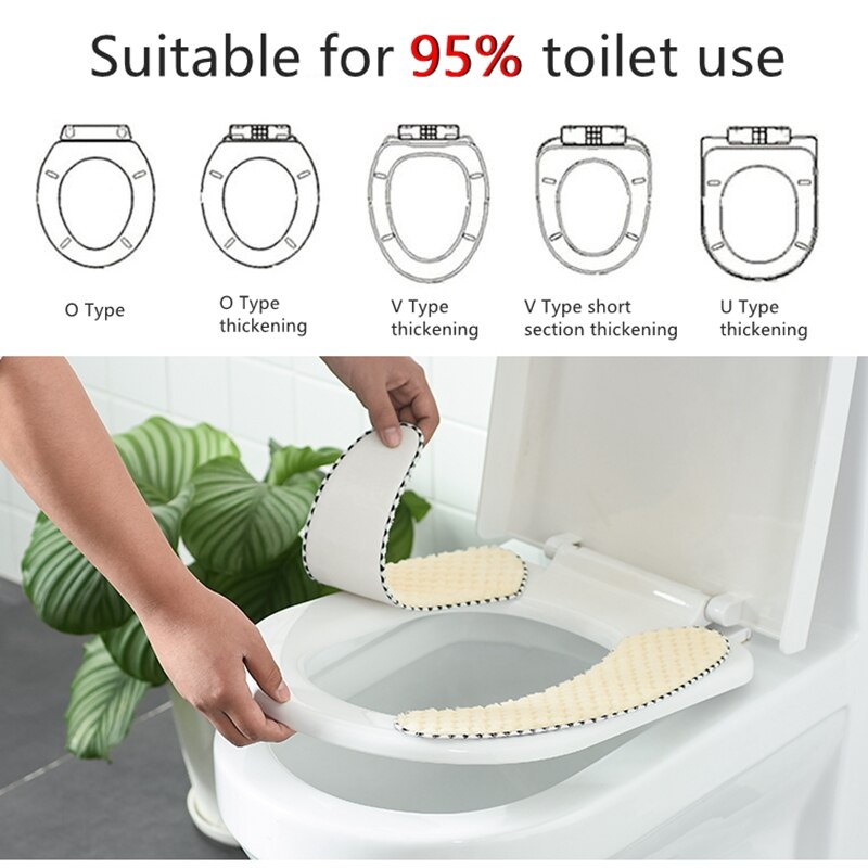 Universal vintertyk toiletsæde ring toiletdæksel vaskbart toilet klistermærke badeværelse tilbehør toiletmåtte