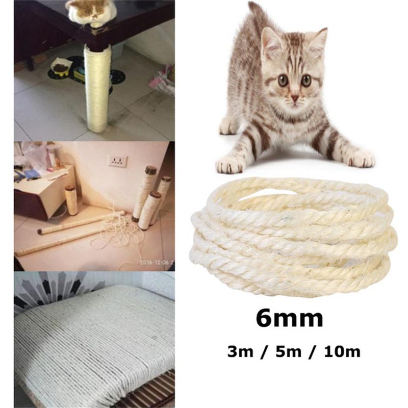 10m sisalköysi kissa puun kissa kiipeilyteline diy kissat raapiminen post lelut tekee kirjoituspöydän jalat sitova köysi kissan teroittaa kynsiä