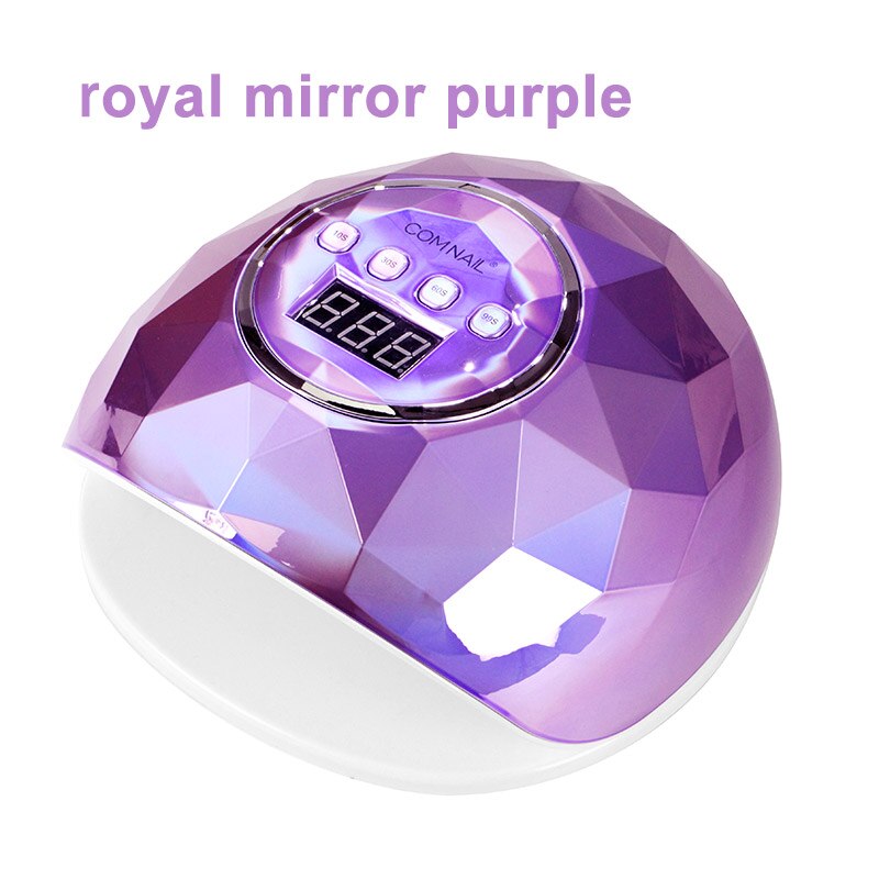 UV Lamp For Nail Nail Salon Nail Dryer 10s Fast Dry LED Manicure Lamp For Nails LED Display Nail Lamp Manicure: royal mirror purple / EU PLUG