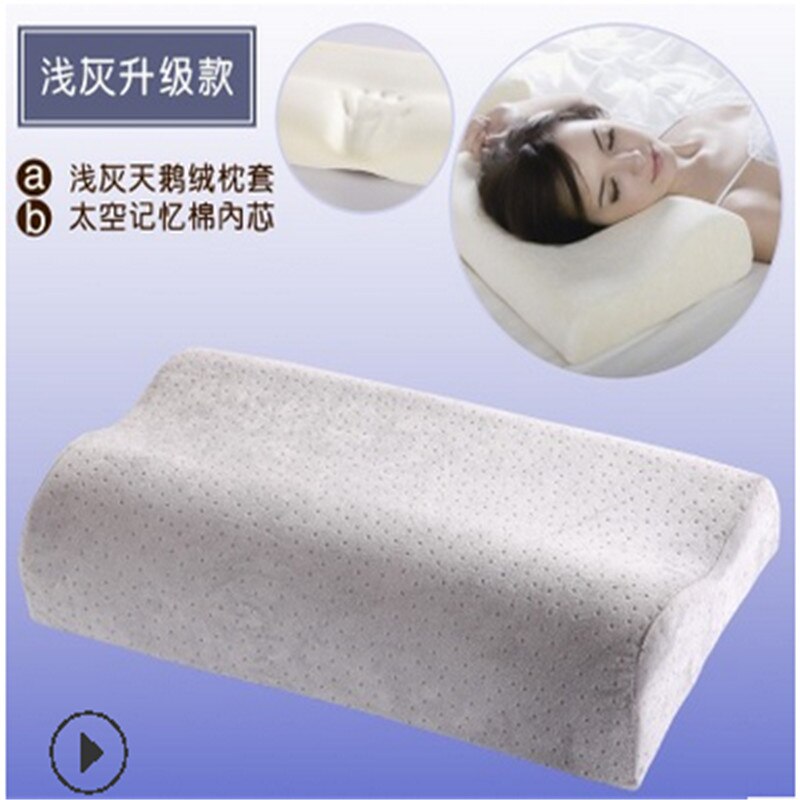 Memory Foam Pillow Contour Memory Foam Pillow Neck Back Support Orthopaedic Firm Head My Pillows Room Pillow: Dark Gray