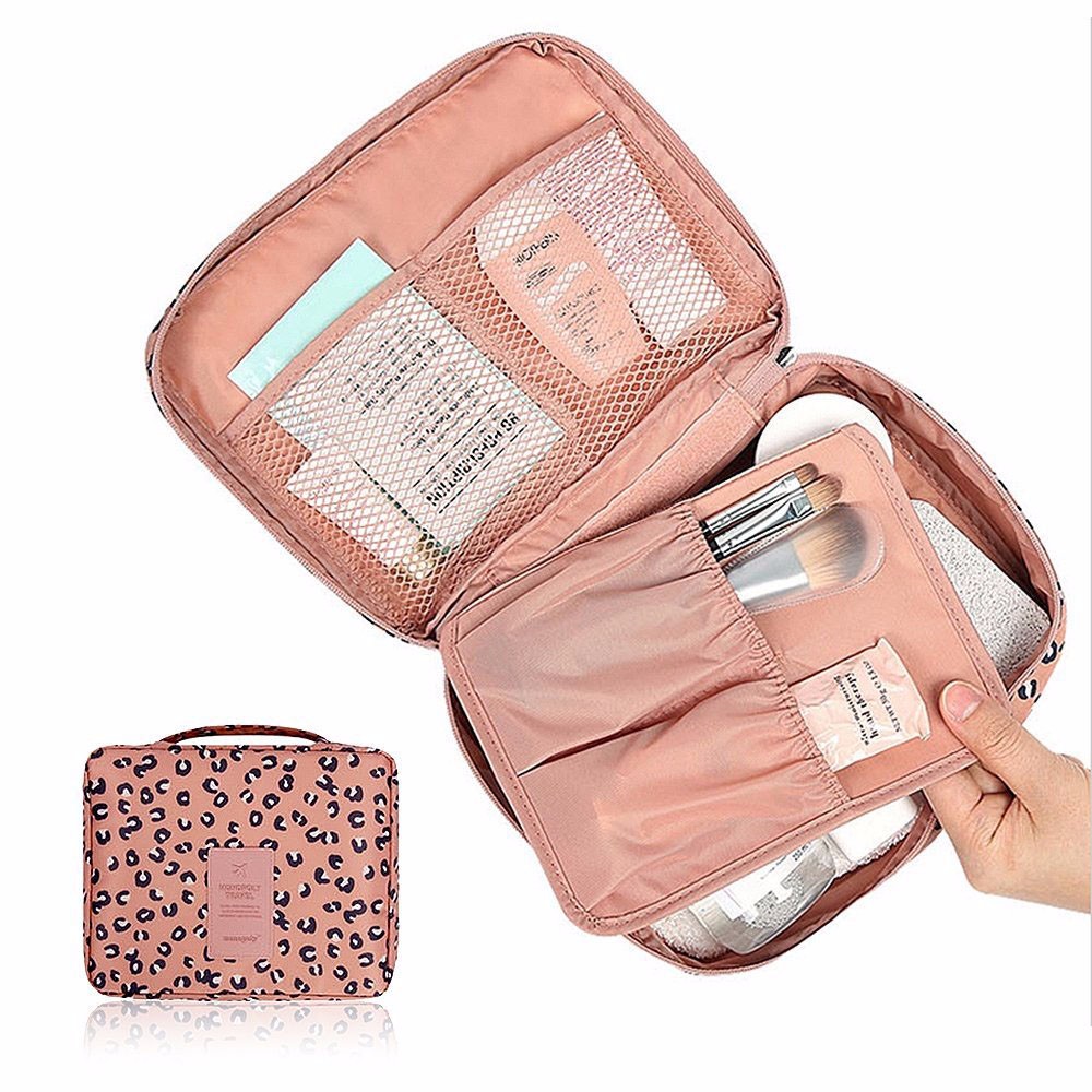 Frau Tasche Pockettrip Klare Kosmetische Make-Up Toiletry Reise Kit Organizer Leopard trousse maquillage femme neceser mujer peque o