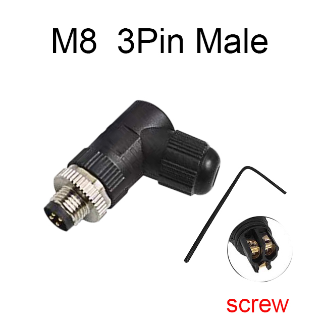 Cloweit M8 Sensor Stecker Wasserdicht männlich & weiblich Stecker Gerade Winkel Schraube Gewinde Kupplung 3Stift 4p Tafel montieren Flansch buchse