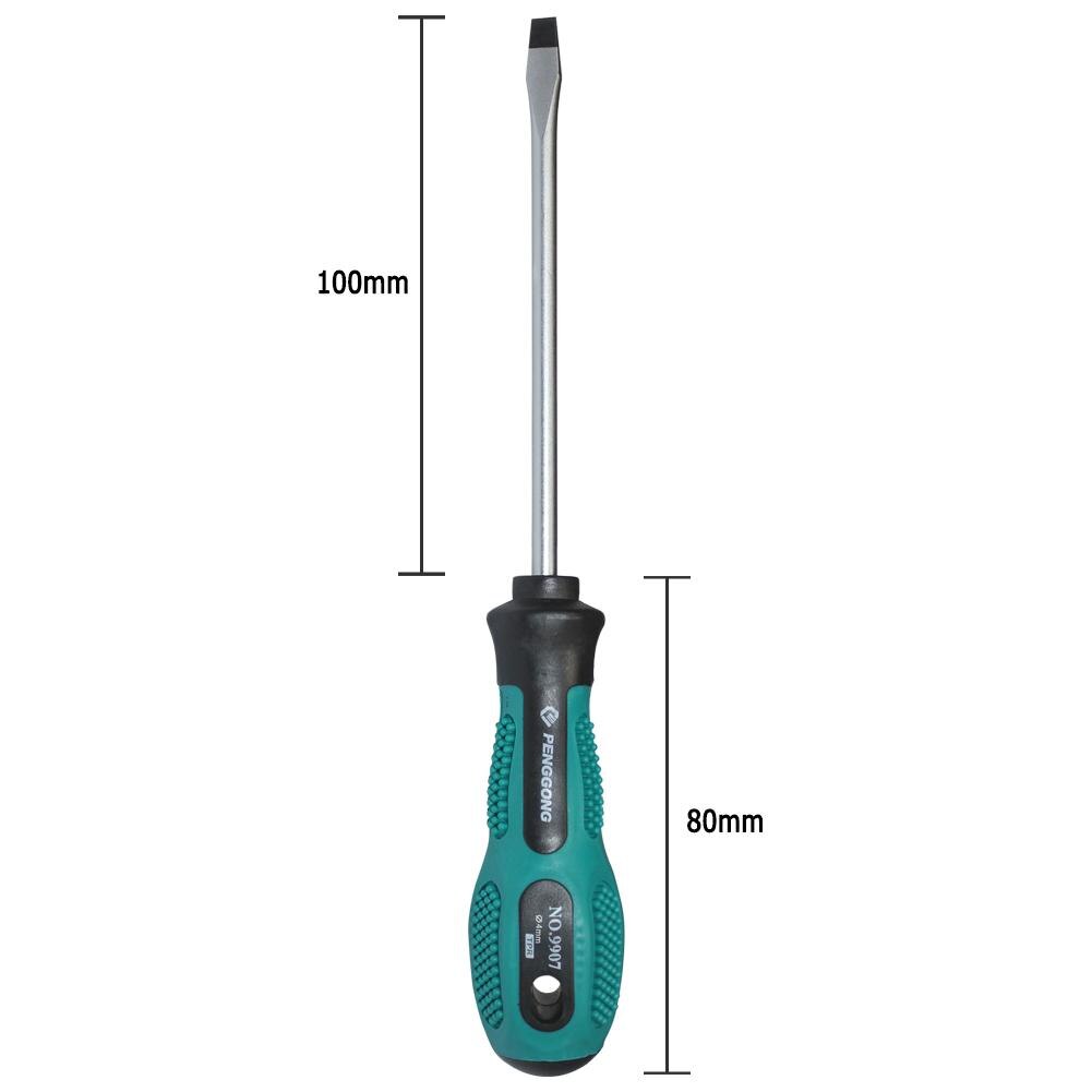 1PC Insulated PP Handle Hand Screwdriver Screw Driver Electrician's Repair Tool Multi Tool Hand Tools ferramenta: 100mm Straight