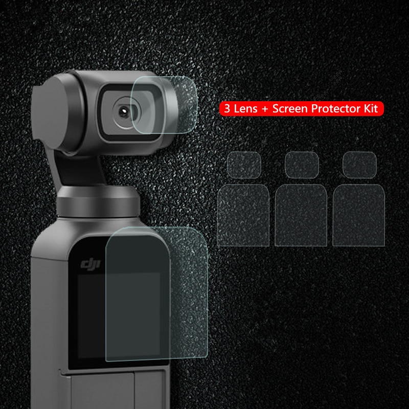 ORBMART 6 Stuks (3 + 3) HD Waterdichte Glazen Lens + Screen Protector Voor DJI OSMO POCKET Handheld Gimbal