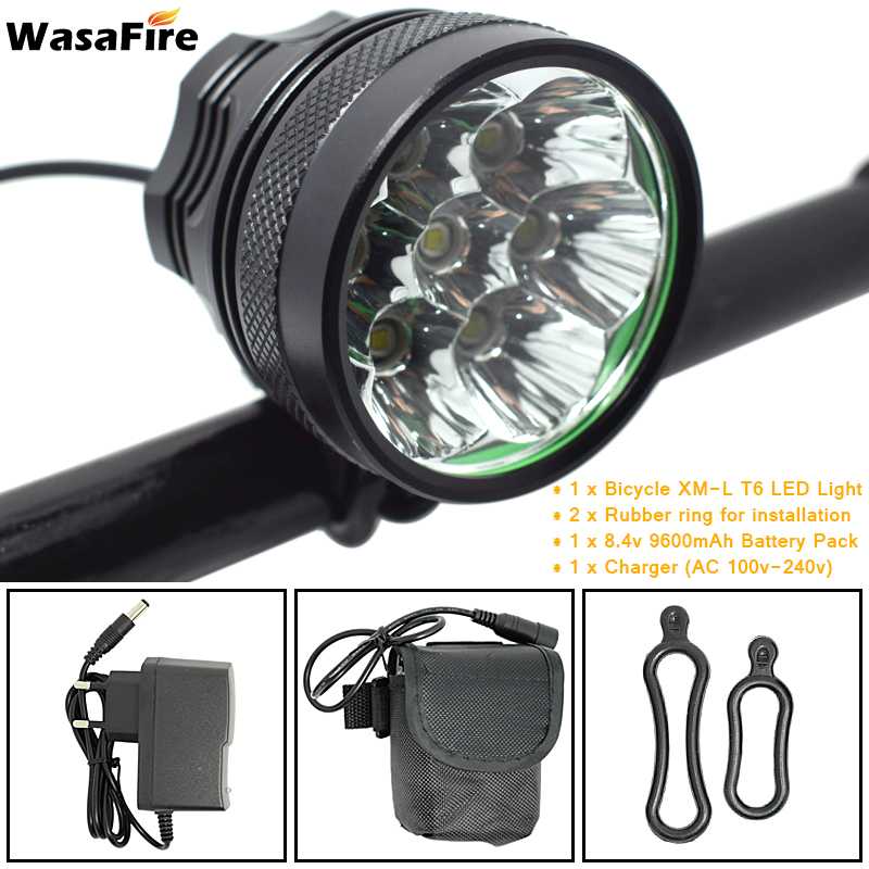 Farol Fahrrad 10000 Lumen Fahrrad Vorderseite Licht Laterne 7 * XML T6 LED Fahrrad Scheinwerfer Taschenlampe 18650 Batterie MTB Straße scheinwerfer 3 Modus: 9600mAh Batterie Pack