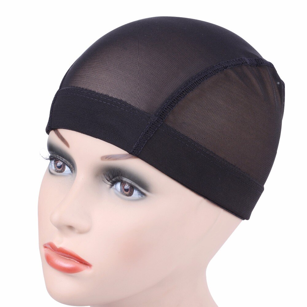 3 unids/lote negro, beige Domo Peluca de trenzas africanas Caps cosida fácil en el cabello tejido elástico Cap nailon elástico malla transpirable red hairnet