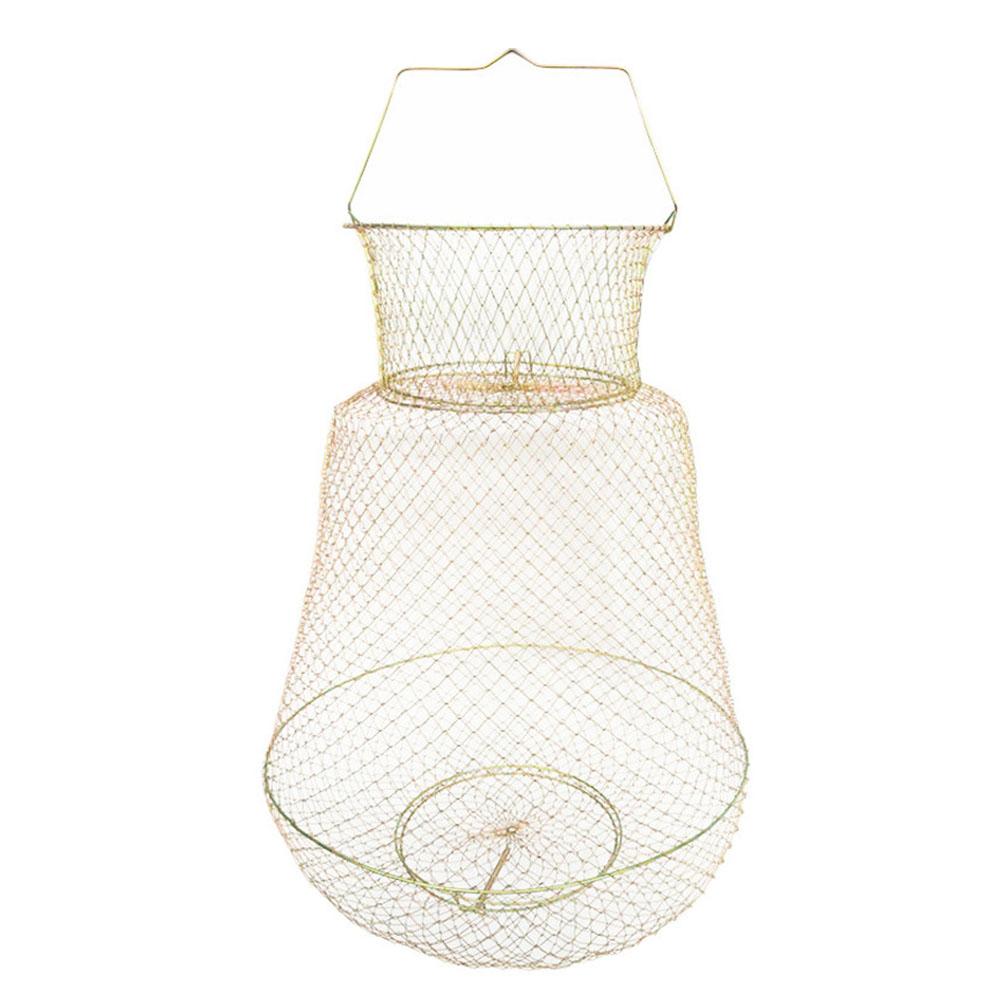 Foldable Portable Steel Wire Fishing Pot Trap Net Crab Crawdad Cage Fish Basket aparejos y productos de protección para peces: Default Title